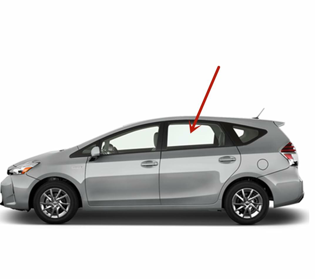 Driver Left Side Rear Door Window Door Glass Compatible with Toyota Prius V 4 Door Hatchback 2012-2018 Models