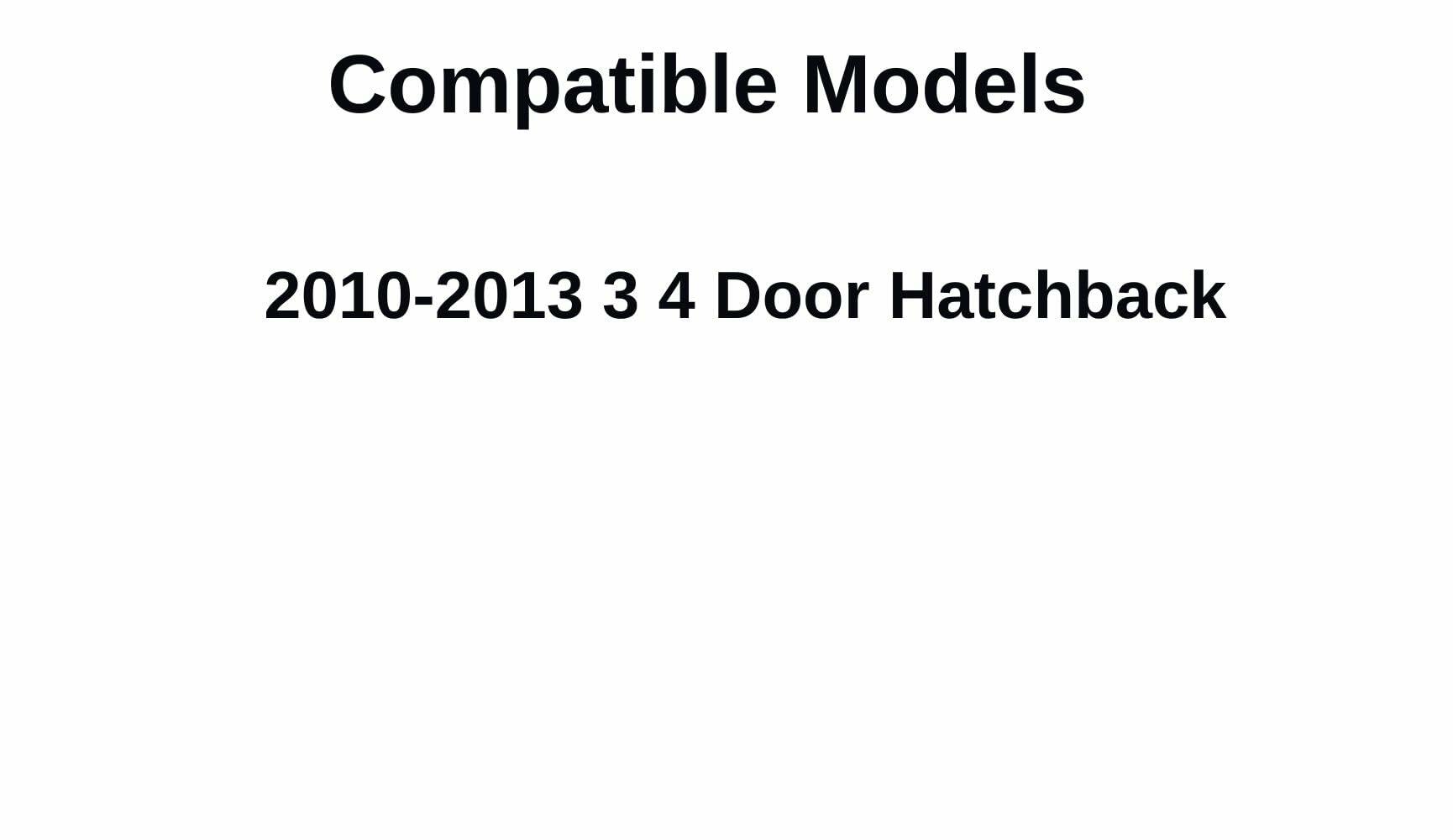 Passenger Right Side Rear Door Window Door Glass Compatible with Mazda 3 4 Door Hatchback 2010-2013 Models