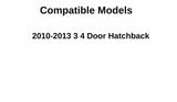 Passenger Right Side Rear Door Window Door Glass Compatible with Mazda 3 4 Door Hatchback 2010-2013 Models
