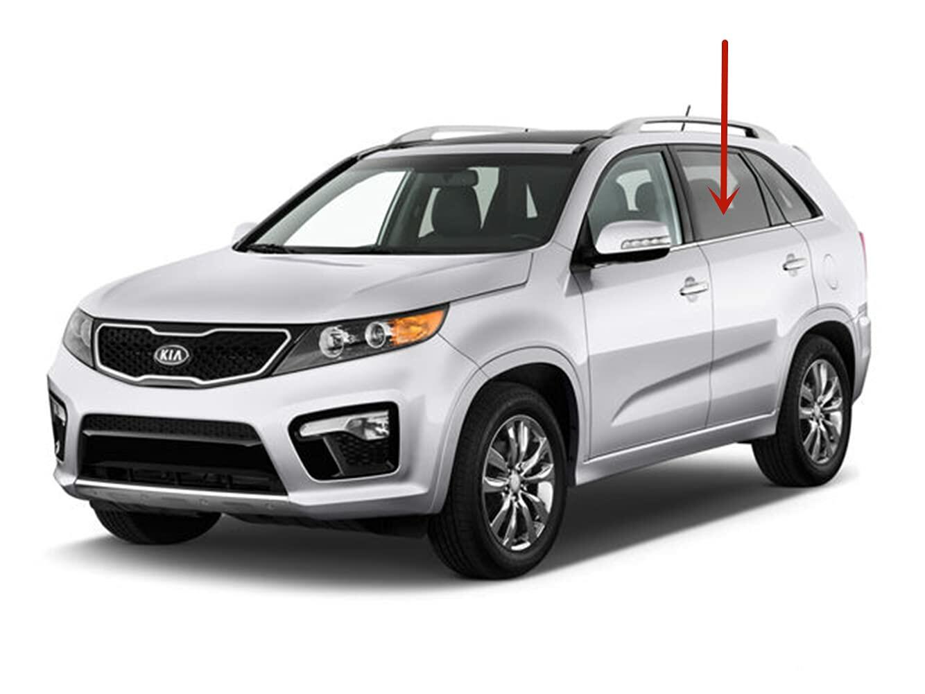 Driver Left Side Rear Door Window Door Glass Compatible with Kia Sorento 2011-2015 Models