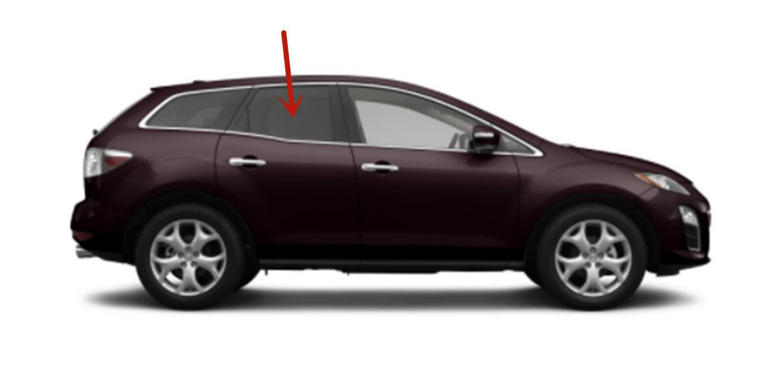 Passenger Right Side Rear Door Window Door Glass Compatible with Mazda CX-7 2007-2012 Models