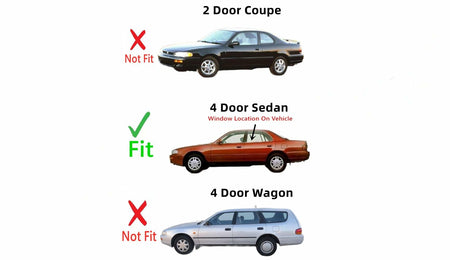 Driver Left Side Rear Door Window Door Glass Compatible with Toyota Camry 4 Door Sedan 1992-1996 Models