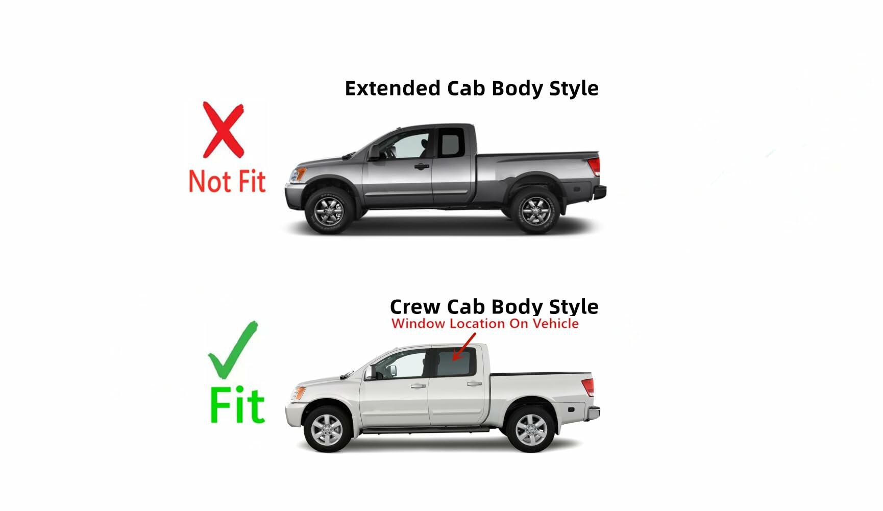 Driver Left Side Rear Door Window Door Glass Compatible with Nissan Titan 4 Door Crew Cab 2004-2015 Models