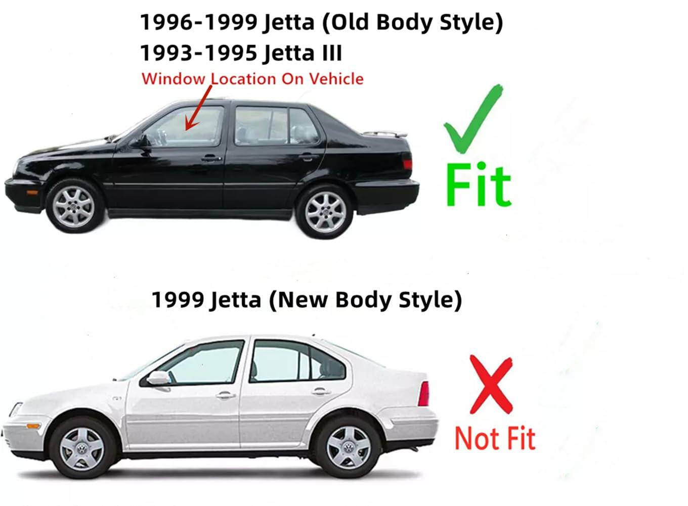Driver Left Side Front Door Window DoorGlass Compatible with Volkswagen Golf III & Jetta III 1993-1995 / Golf & Jetta 1996-1999 4 Door Models