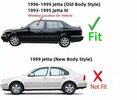 Driver Left Side Front Door Window DoorGlass Compatible with Volkswagen Golf III & Jetta III 1993-1995 / Golf & Jetta 1996-1999 4 Door Models