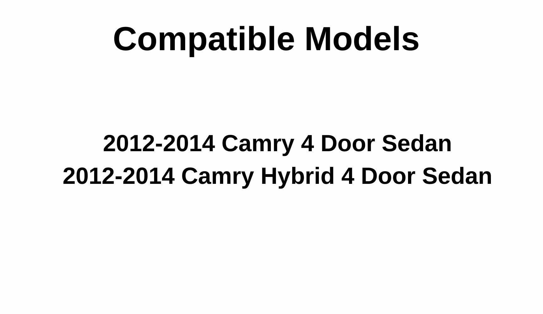 Passenger Right Side Rear Door Window Door Glass Compatible with Toyota Camry 4 Door Sedan 2012-2014 Models
