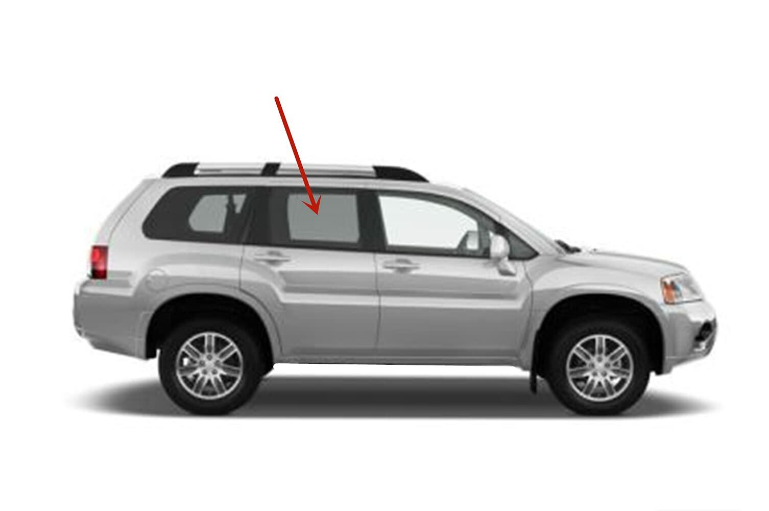 Passenger Right Side Rear Door Window Door Glass Compatible with Mitsubishi Endeavor 2004-2011 Models