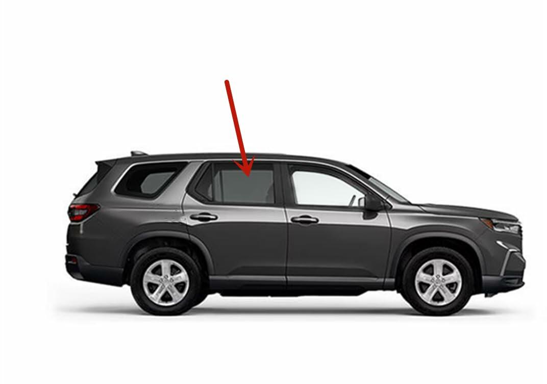 Tempered Passenger Right Side Rear Door Window Door Glass Compatible with Honda Pilot 2023-2026 Models