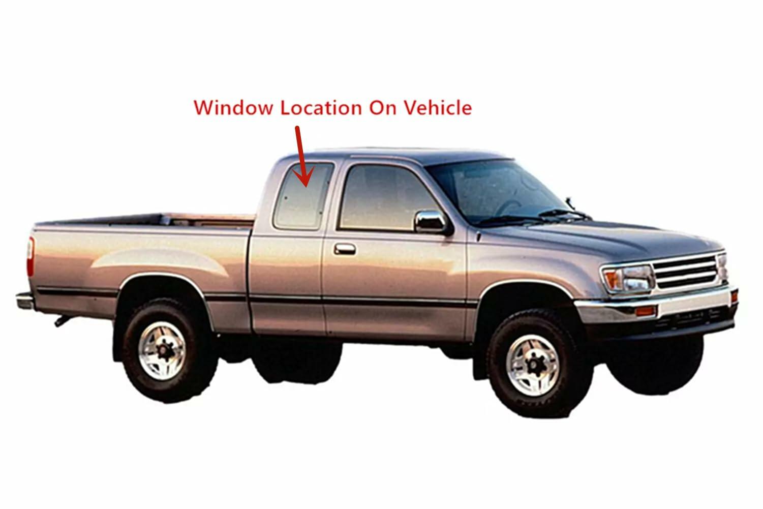 Passenger Right Side Quarter Glass Quarter Window Movable Compatible with Toyota T100 Pickup 2 Door Extended Cab 1995-1998 Models