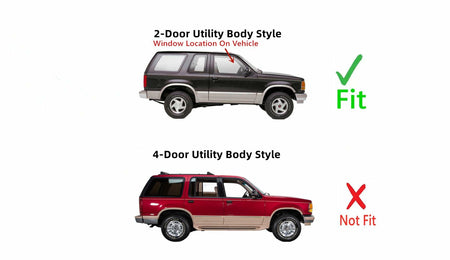 Passenger Right Side Door Window Door Glass Compatible with Ford Explorer/Mazda Navajo 1991-1994 2 Door Models