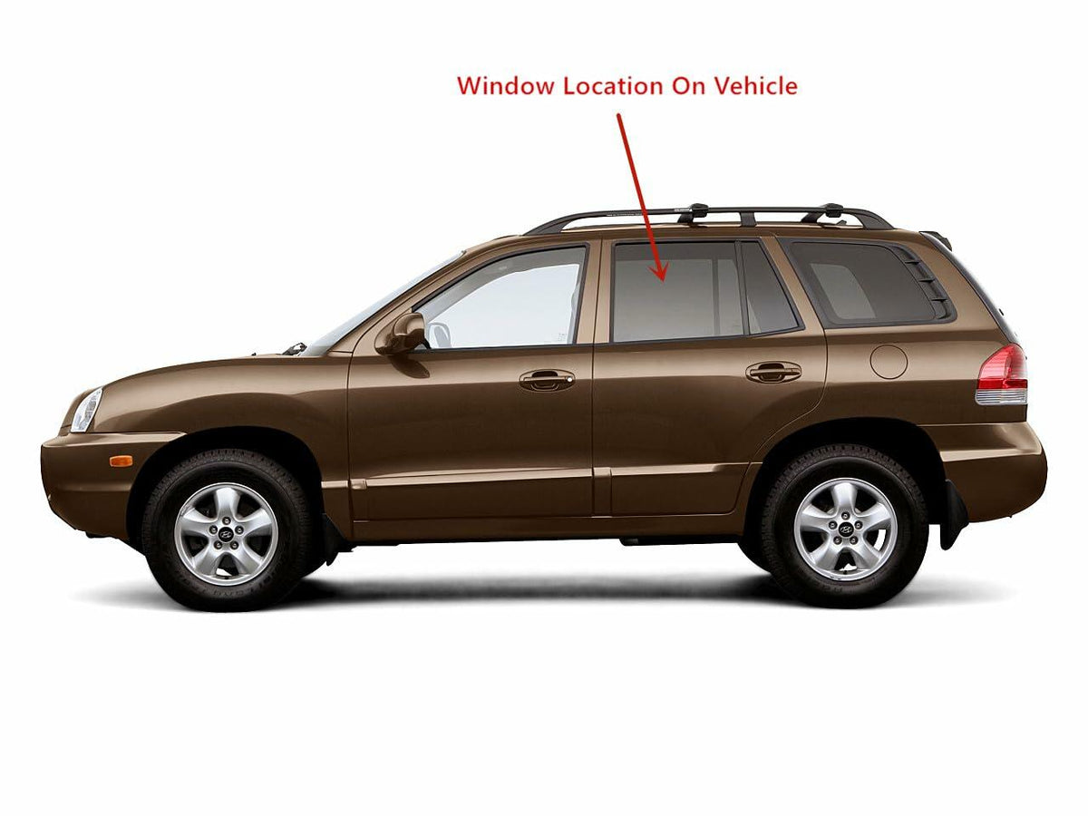 Privacy Driver Left Side Rear Door Window Door Glass Compatible with Hyundai Santa Fe 2001-2006 Models
