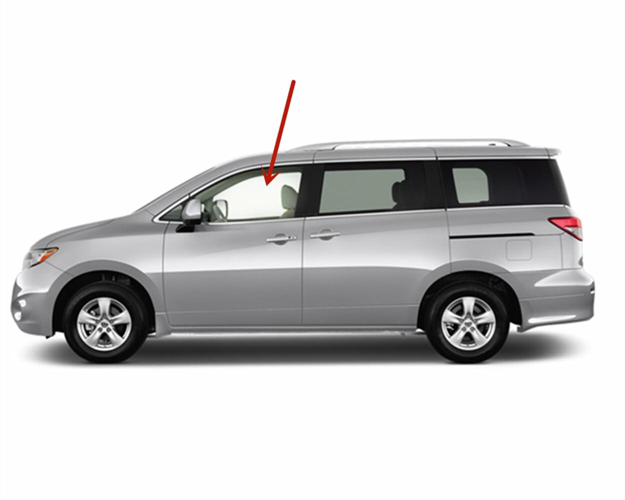 Tempered Driver Left Side Front Door Window Door Glass Compatible with Nissan Quest 2011-2017 US Models Only