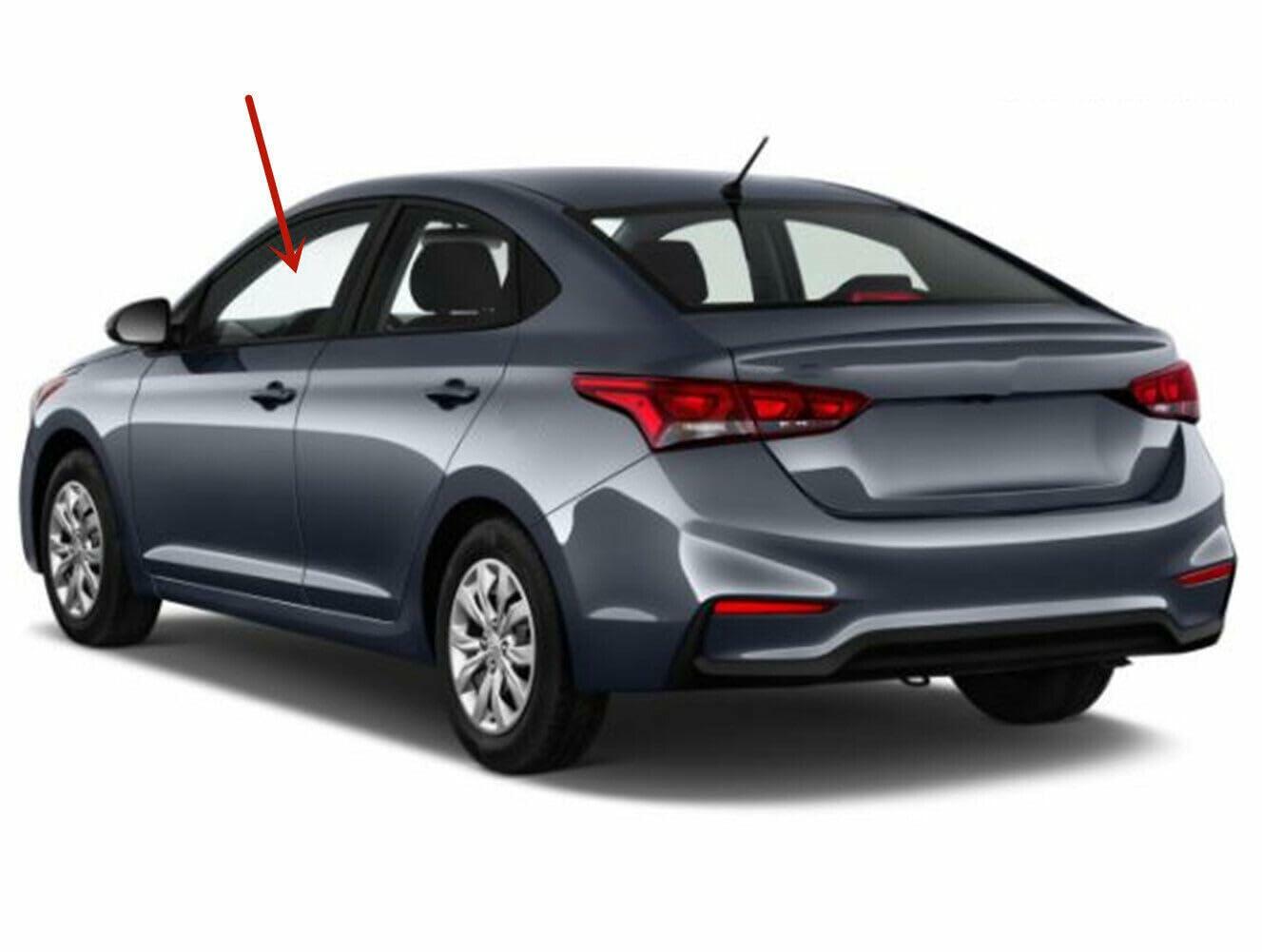 Driver Left Side Front Door Window Door Glass Compatible with Hyundai Accent 2018-2022 Models