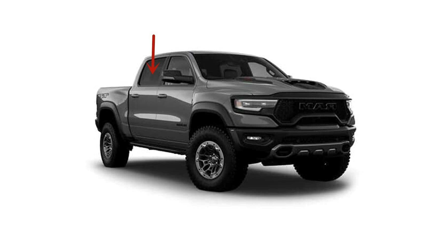 OEM Passenger Right Side Rear Door Window Door Glass Compatible with Ram Pickup 4 Door Crew Cab 2019-2026 Models (Not For 1500Classic)