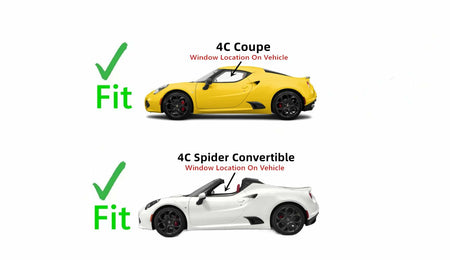 Driver Left Side Door Window Door Glass Compatible with Alfa Romeo 4C / 4C Spider 2015-2020 Models