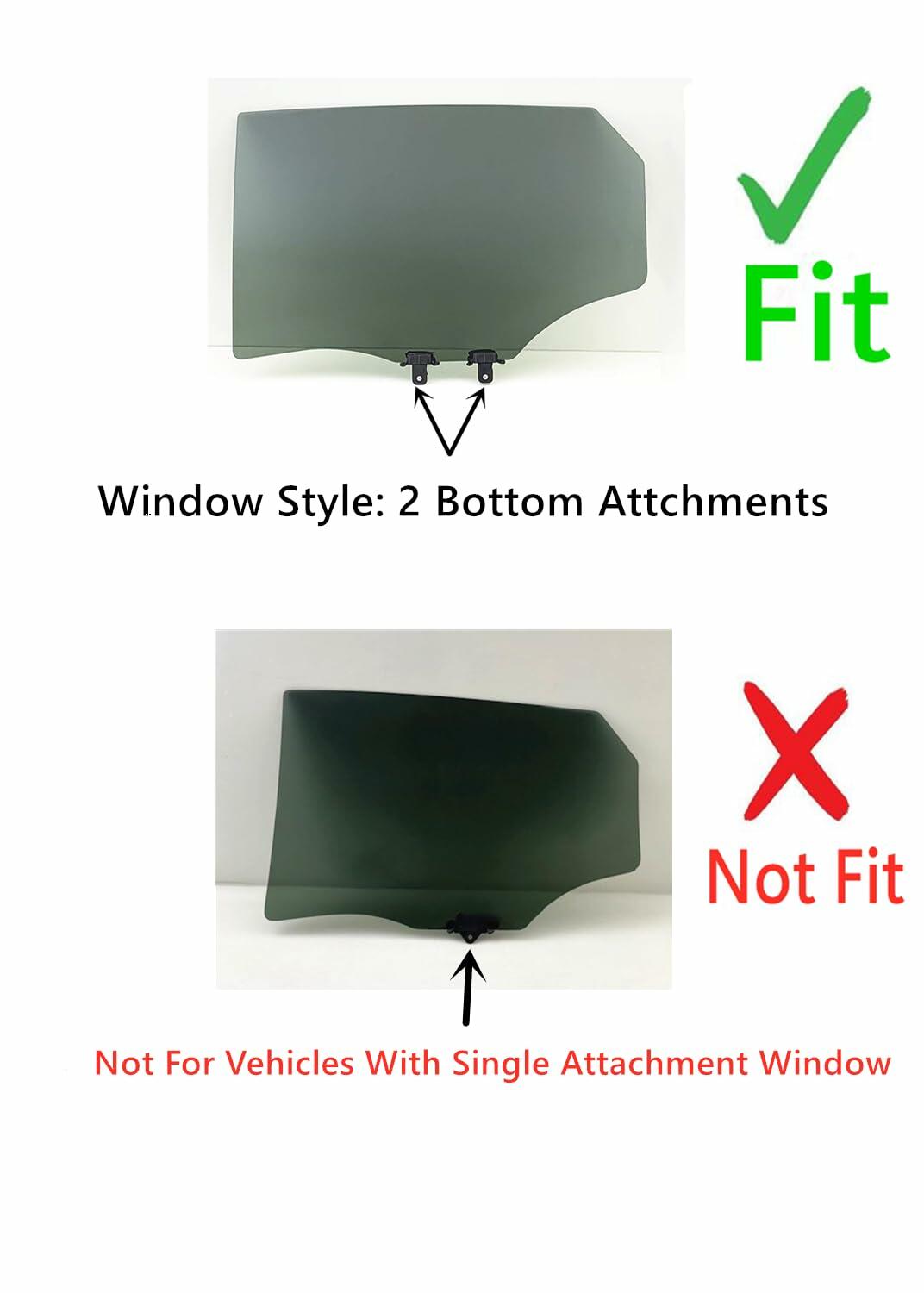 Driver Left Side Rear Door Window Door Glass Compatible with Hyundai Tucson 2010-2015 Models