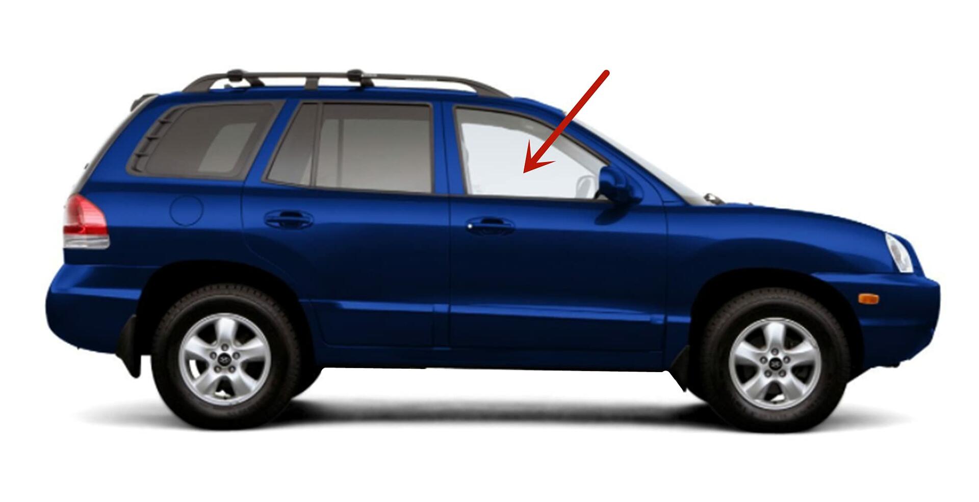 Passenger Right Side Front Door Window Door Glass Compatible with Hyundai Santa Fe 2001-2006 Models
