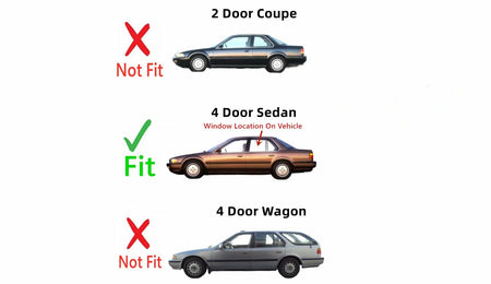 Driver Left Side Rear Door Window Door Glass Compatible with Honda Accord 4 Door Sedan 1990-1993 Models