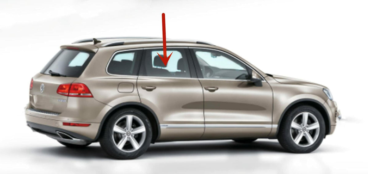 Passenger Right Side Rear Door Window Door Glass Compatible with Volkswagen Touareg 2004-2010 Models