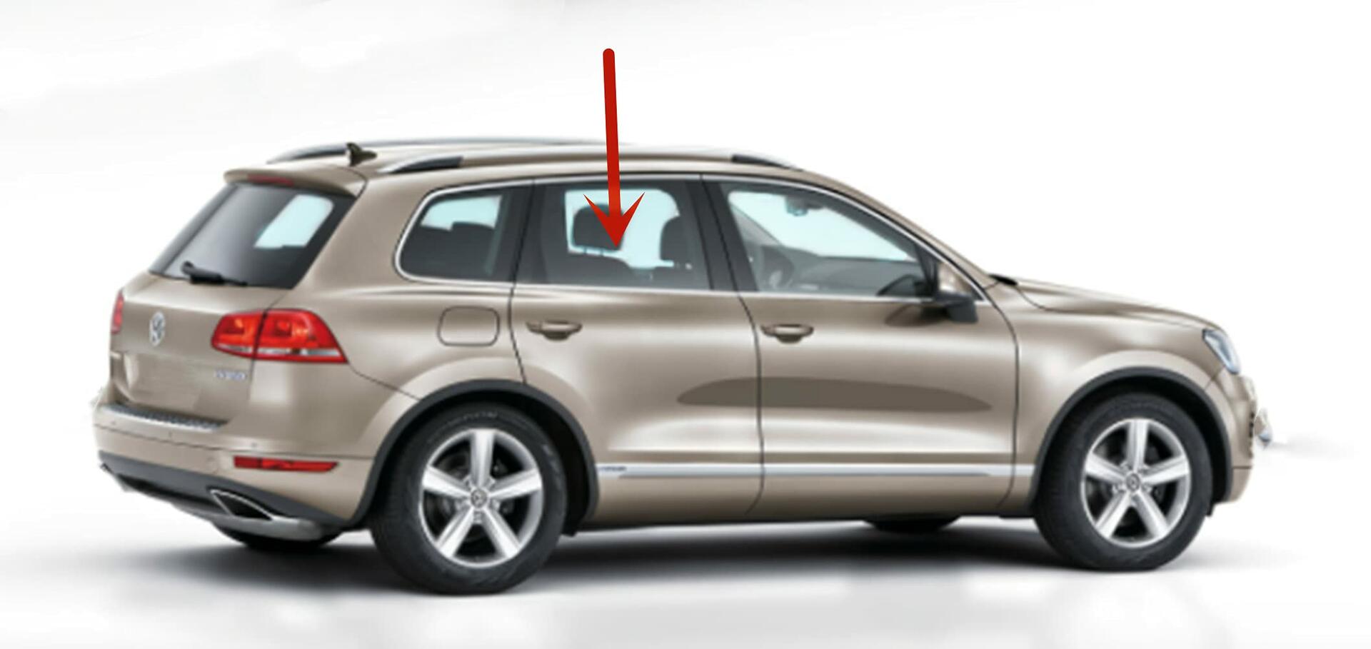 Passenger Right Side Rear Door Window Door Glass Compatible with Volkswagen Touareg 2004-2010 Models