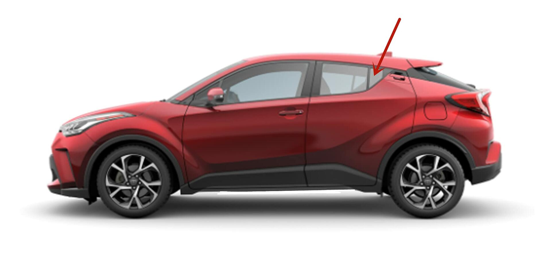 Driver Left Side Rear Vent Window Vent Glass Compatible with Toyota C-HR 2018-2022 Models