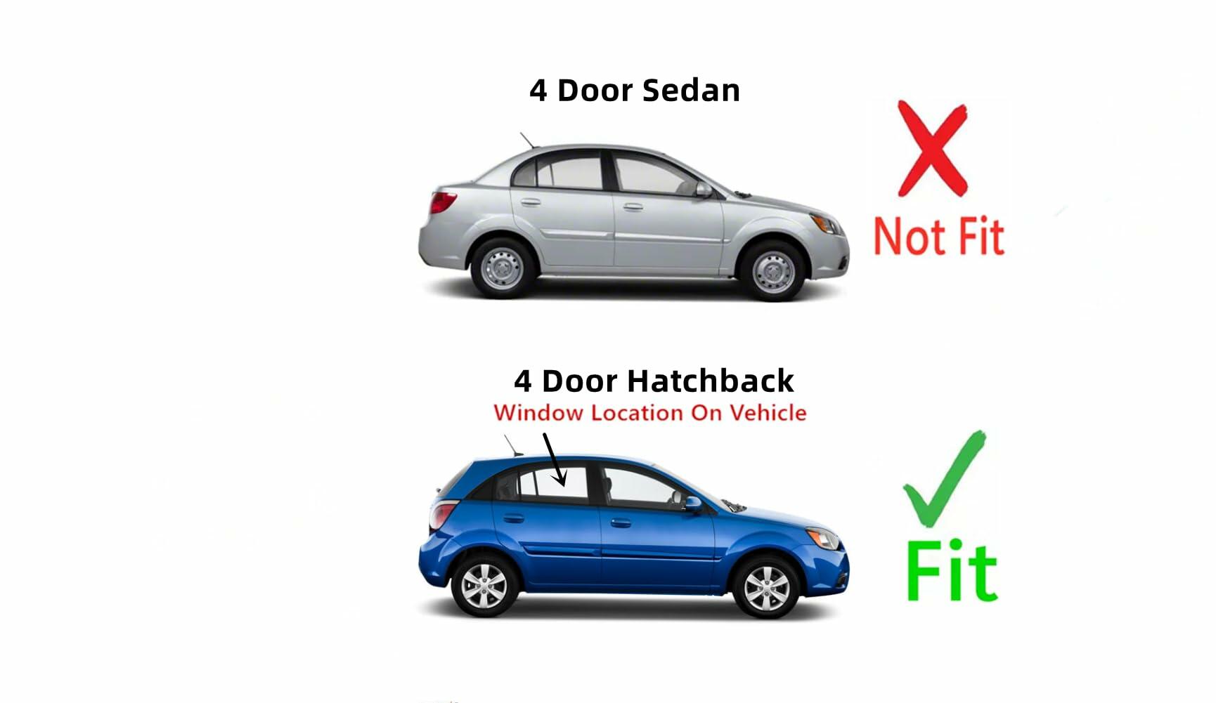 Passenger Right Side Rear Door Window Door Glass Compatible with Kia Rio5 4 Door Hatchback 2006-2011 Models