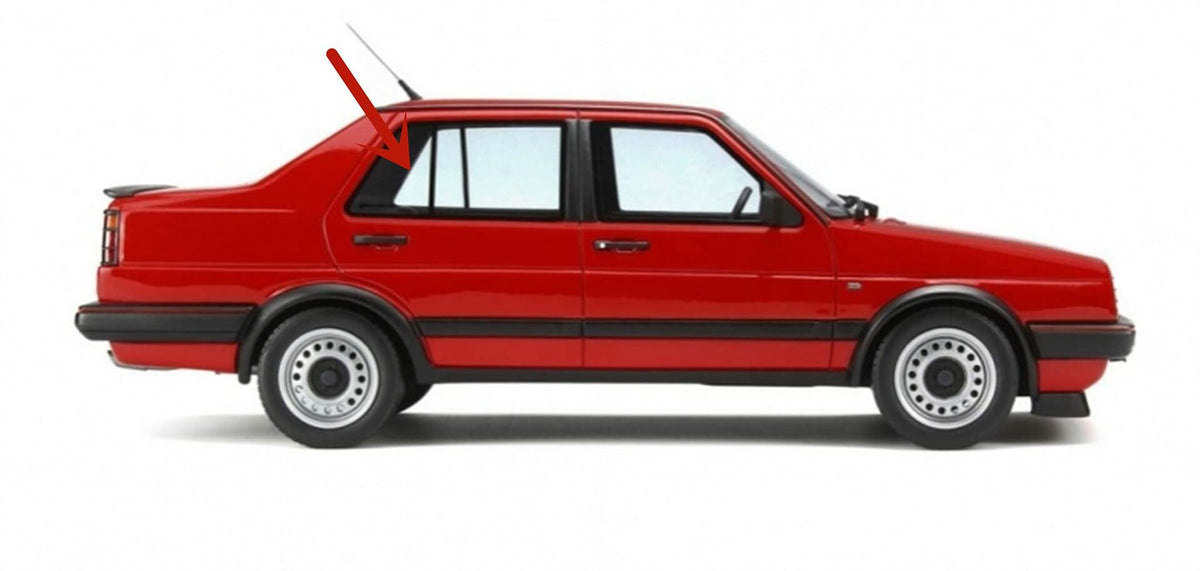 Passenger Right Side Rear Vent Window Vent Glass Compatible with Volkswagen Golf 4 Door Hatchback / Jetta 4 Door Sedan 1985-1992 Models