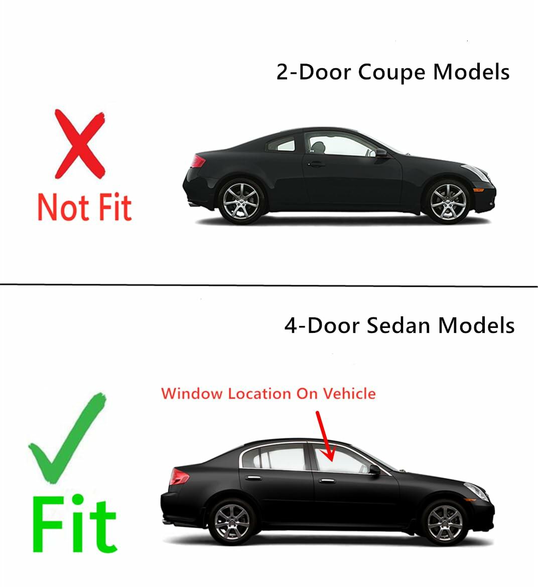Passenger Right Side Front Door Window Door Glass Compatible with 2003-2006 Infiniti G35 4 Door Sedan