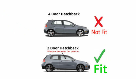 Passenger Right Side Door Window Door Glass Compatible with Volkswagen Golf / GTI 2 Door Hatchback 2010-2014 Models