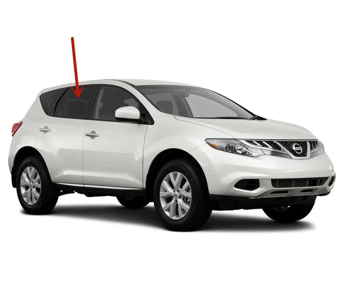 Passenger Right Side Rear Door Window Door Glass Compatible with Nissan Murano 2009-2014 Models