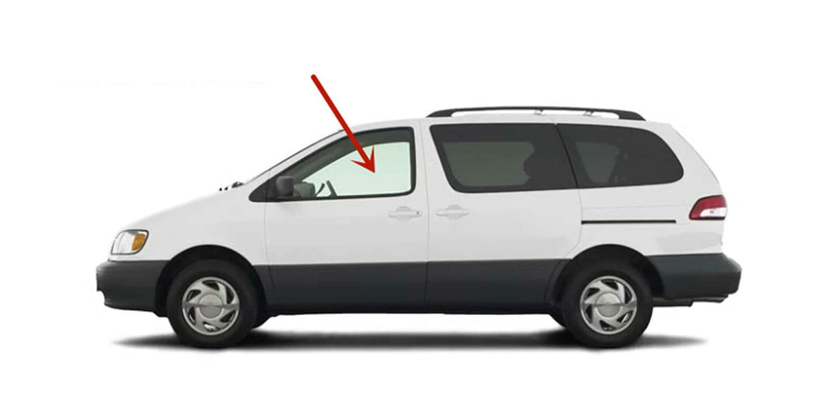 Driver Left Side Front Door Window Door Glass Compatible with Toyota Sienna 1998-2003 Models
