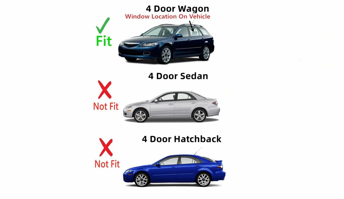 Driver Left Side Rear Door Window Door Glass Compatible with Mazda 6 2004-2008 4 Door Station Wagon Models