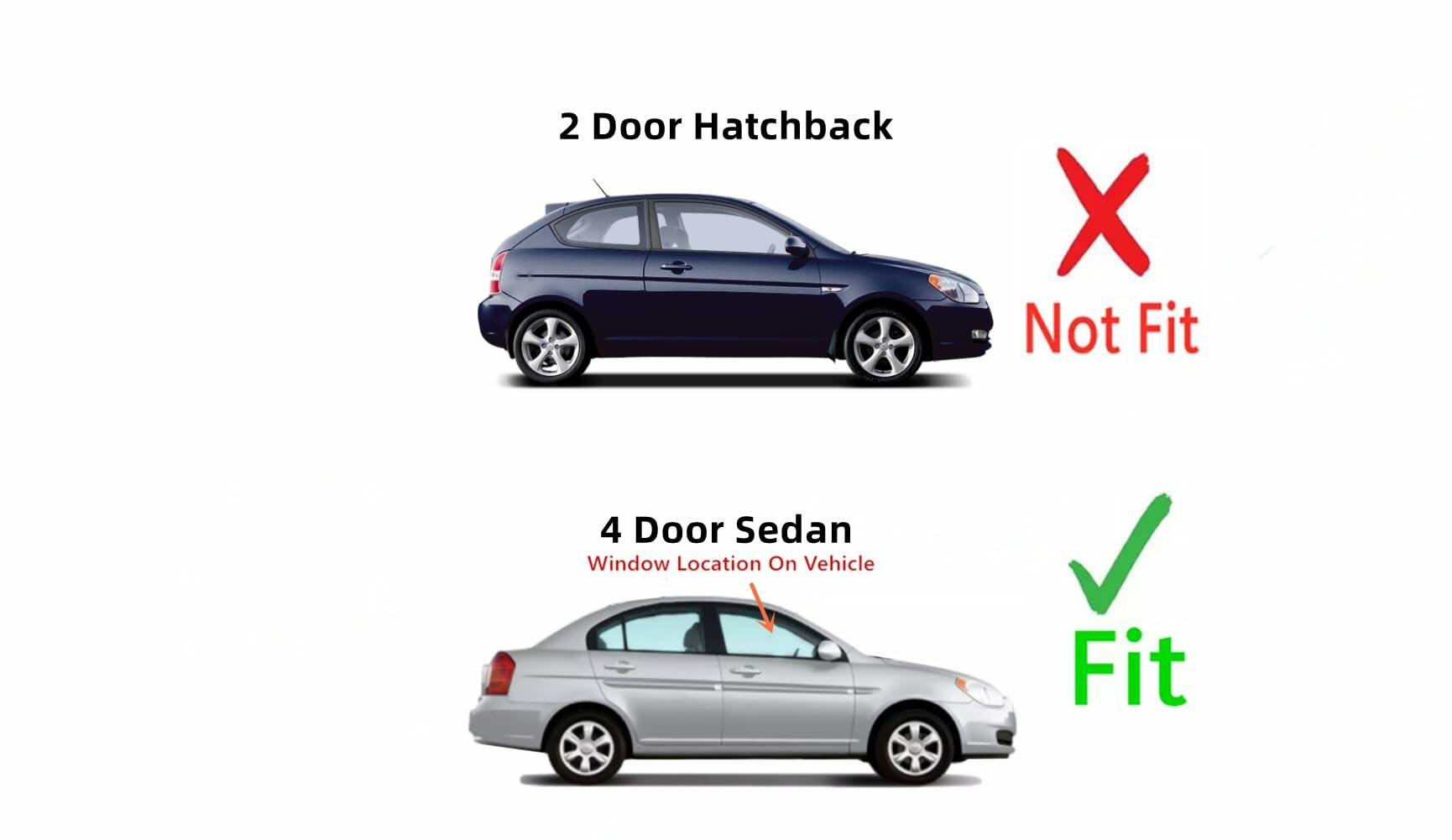 Passenger Right Side Front Door Window Door Glass Compatible with Hyundai Accent 4 Door Sedan 2006-2011 Models
