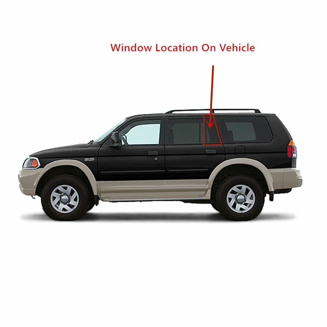 Driver Left Side Rear Vent Window Vent Glass Compatible with Mitsubishi Montero Sport 1997-2007 Models
