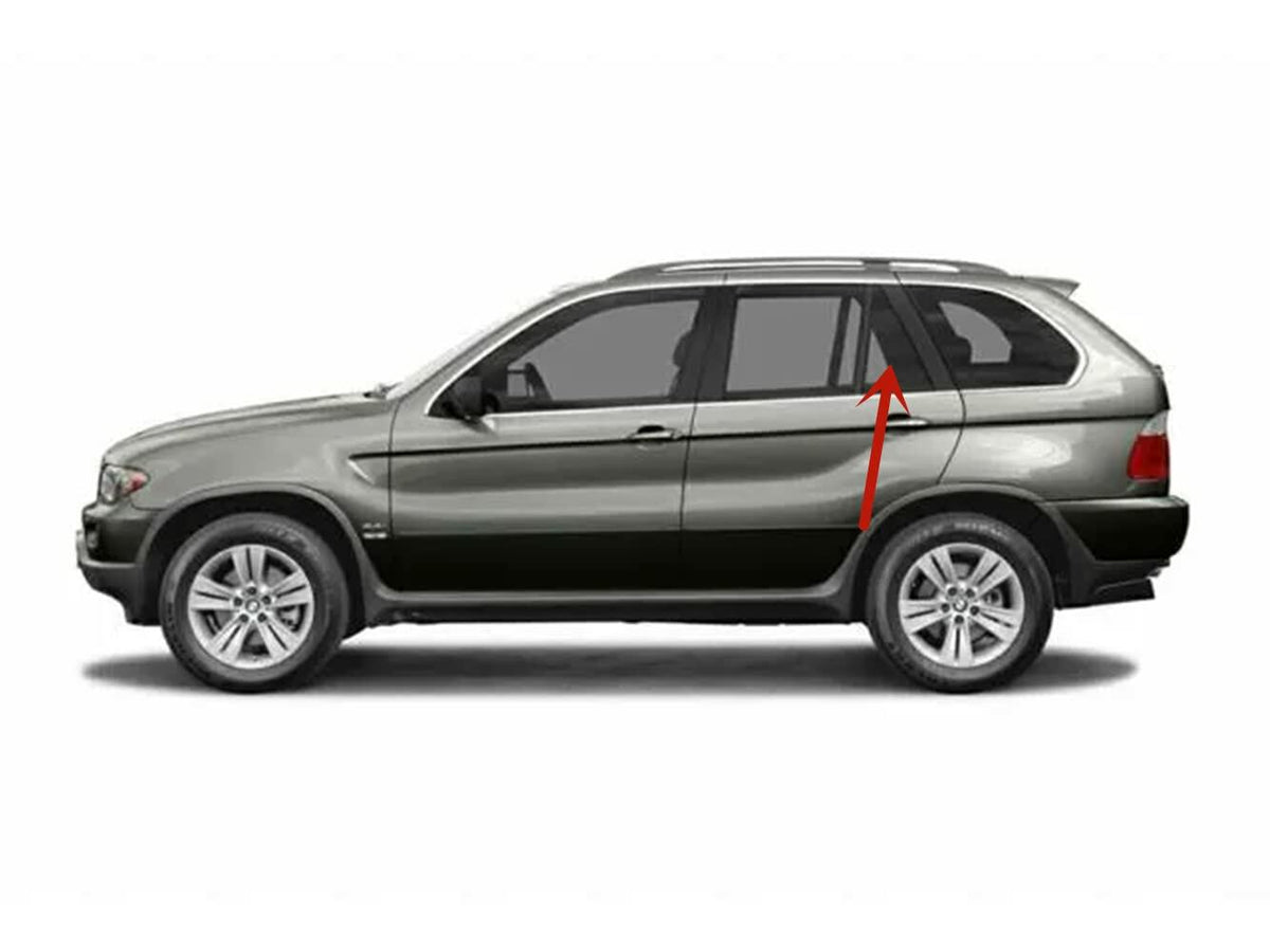 Driver Left Side Rear Vent Window Vent Glass Compatible with BMW X5 2000-2006 Models