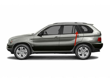 Driver Left Side Rear Vent Window Vent Glass Compatible with BMW X5 2000-2006 Models
