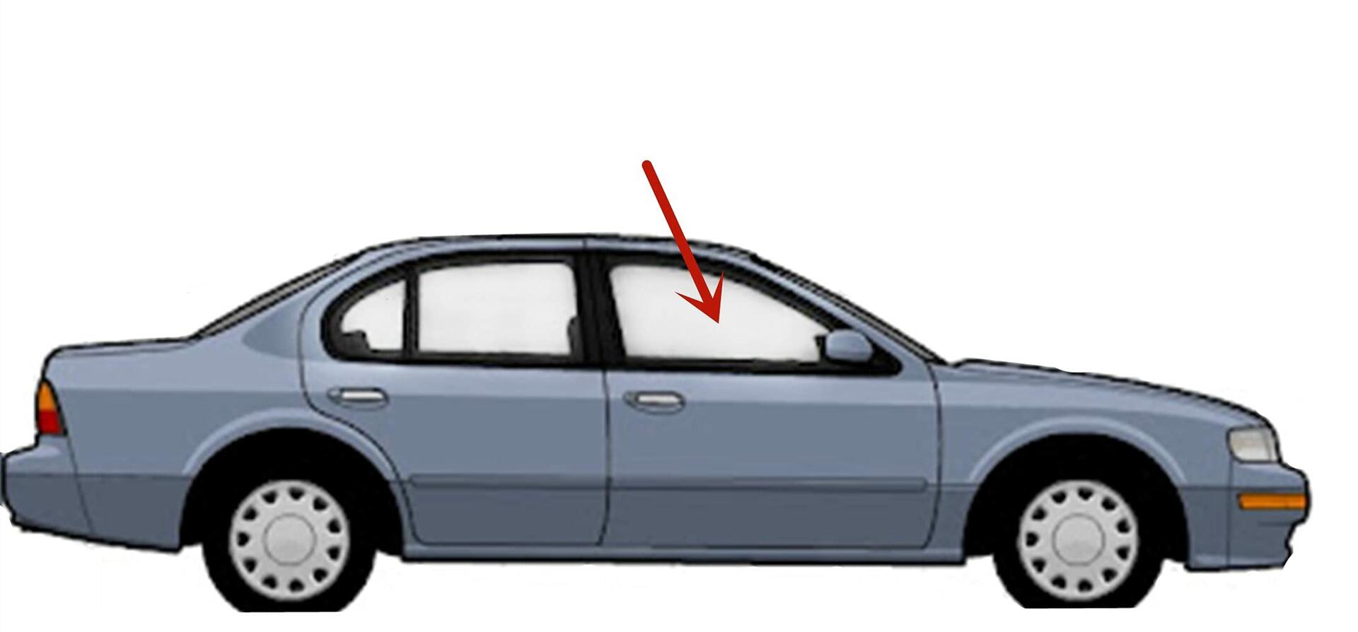 Passenger Right Side Front Door Window Door Glass Compatible with Nissan Maxima/Infiniti I30 1995-1999 Models