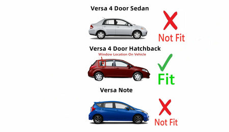 Passenger Right Side Rear Vent Window Vent Glass Compatible with Nissan Versa 4 Door Hatchback 2007-2013 Models