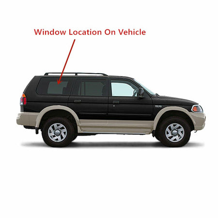 Passenger Right Side Rear Quarter Window Quarter Glass Compatible with Mitsubishi Montero Sport 1997-2007 Models