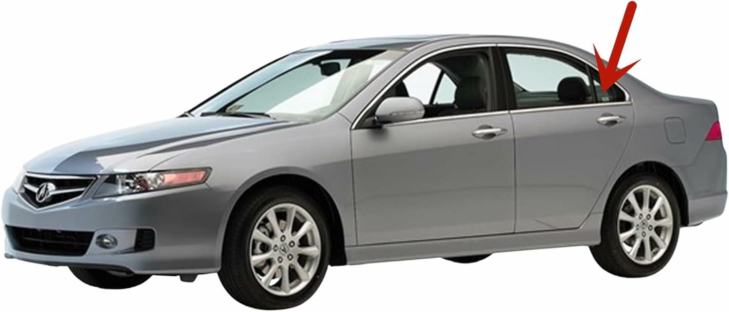 Driver Left Side Rear Vent Window Vent Glass Compatible with Acura TSX 2004-2008 Models Glass Only