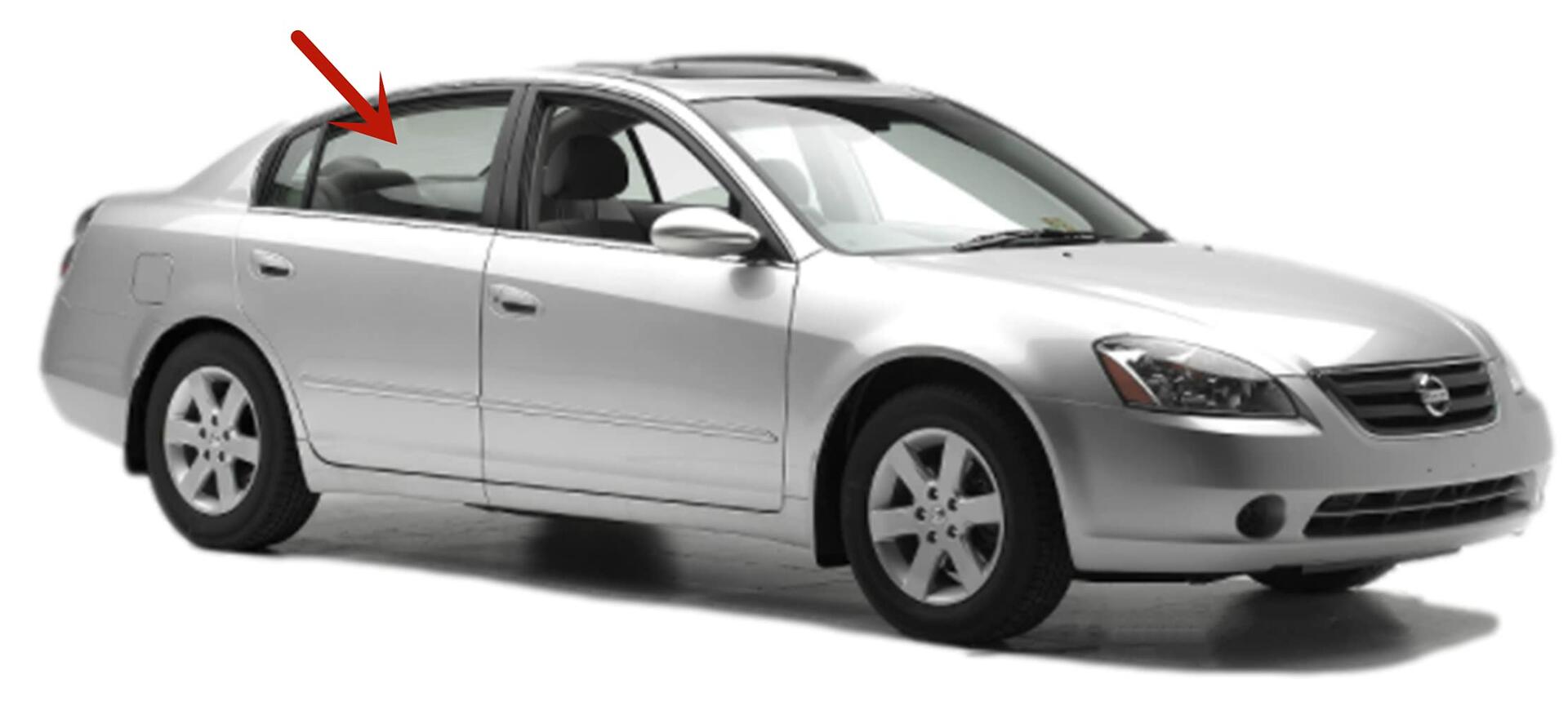 Passenger Right Side Rear Door Window Door Glass Compatible with Nissan Altima 4 Door Sedan 2002-2006 Models