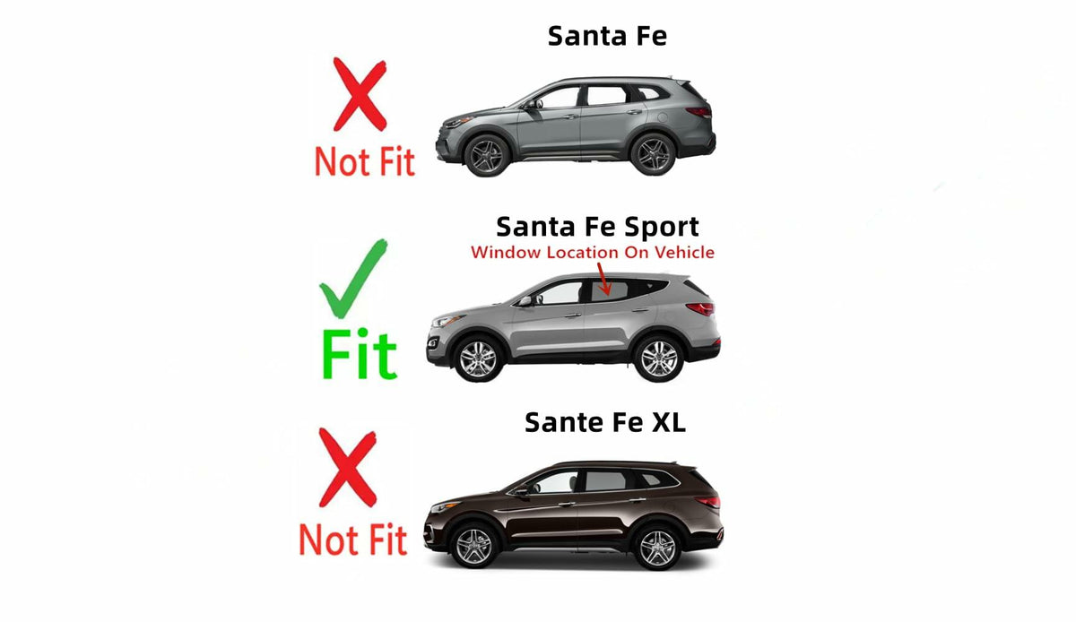Driver Left Side Rear Door Window Door Glass Compatible with Hyundai Santa Fe Sport 2013-2018 Models