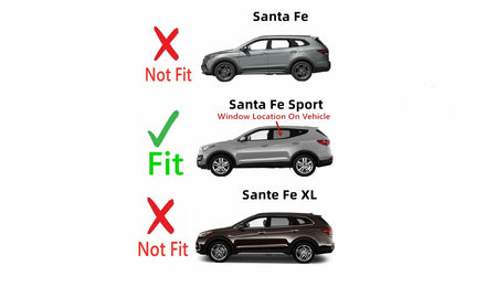 Driver Left Side Rear Door Window Door Glass Compatible with Hyundai Santa Fe Sport 2013-2018 Models