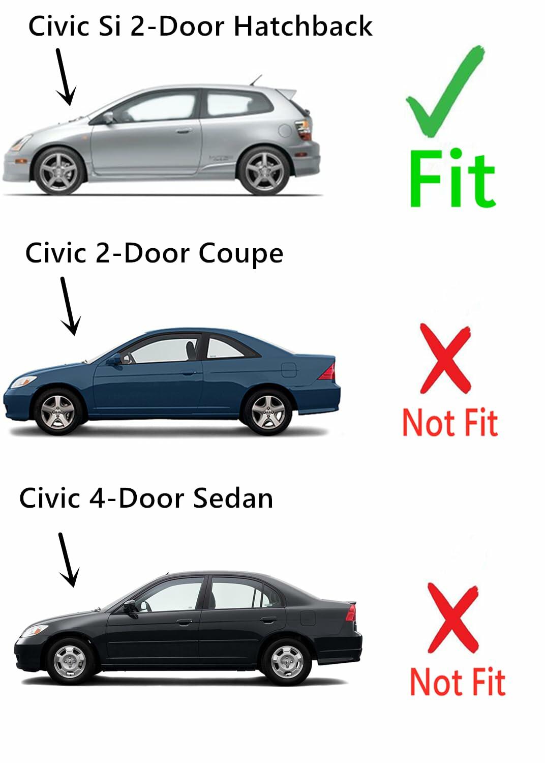 Driver Left Door Window Door Glass Compatible with Honda Civic Si 2 Door Hatchback 2002-2005 Models