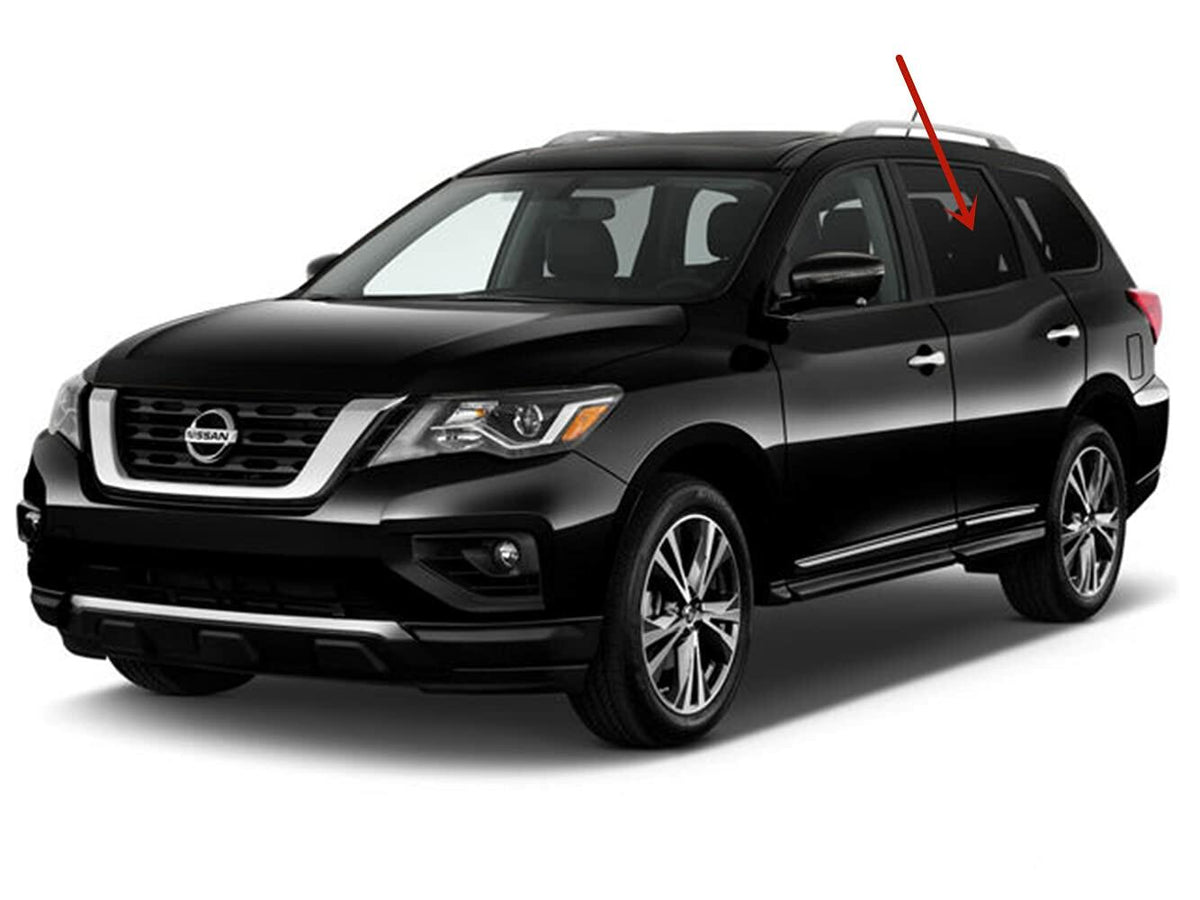 Driver Left Side Rear Door Window Door Glass Compatible with Nissan Pathfinder 2013-2020 Models