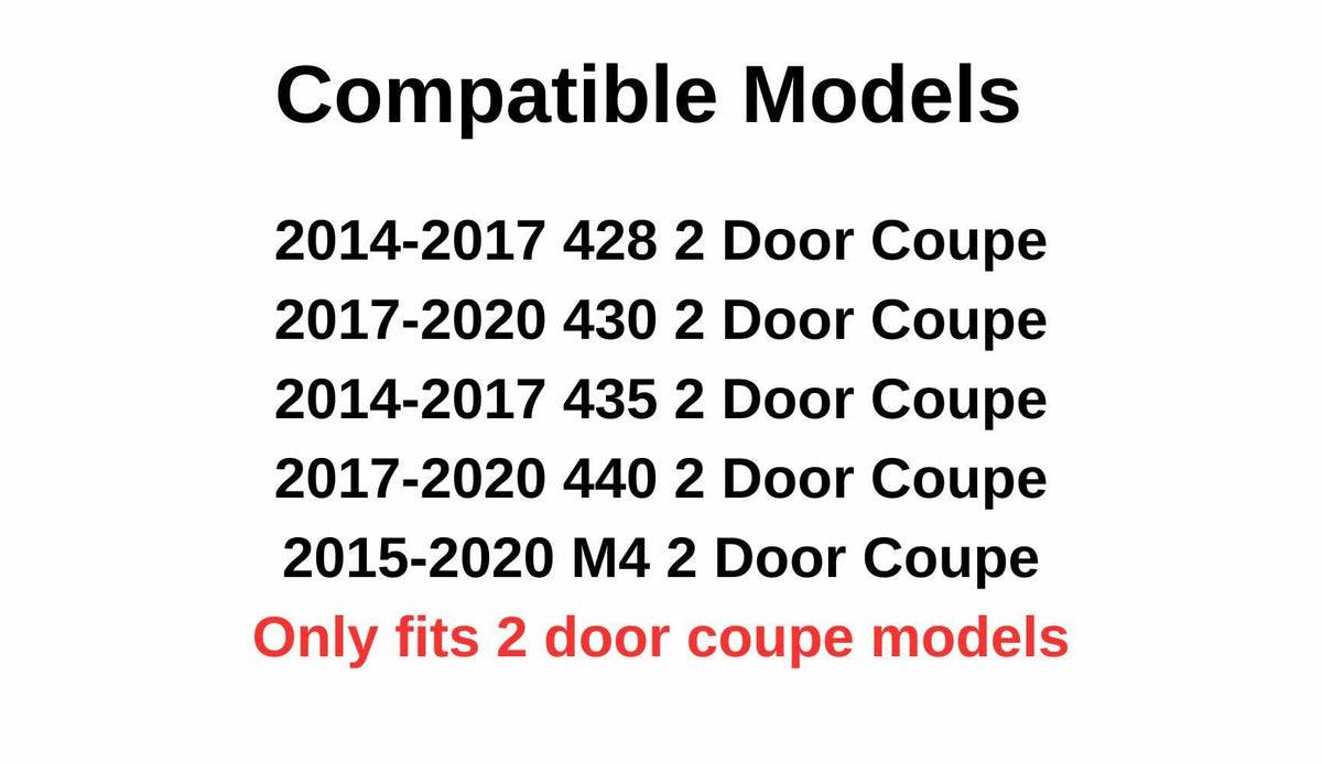 Passenger Right Side Door Window Door Glass Compatible with BMW 428i / 435i / 430i / 440i / M4 2 Door Coupe 2014-2020 Models