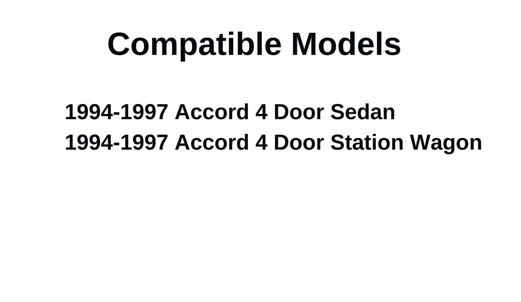 Passenger Right Rear Door Window Door Glass Compatible with Honda Accord 4 Door Sedan/Wagon 1994-1997 Models