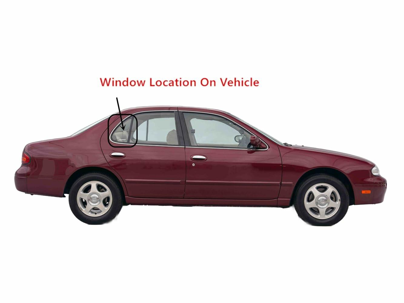 Passenger Right Side Rear Vent Glass Vent Window Compatible with Nissan Altima 4 Door Sedan 1993-1997 Models