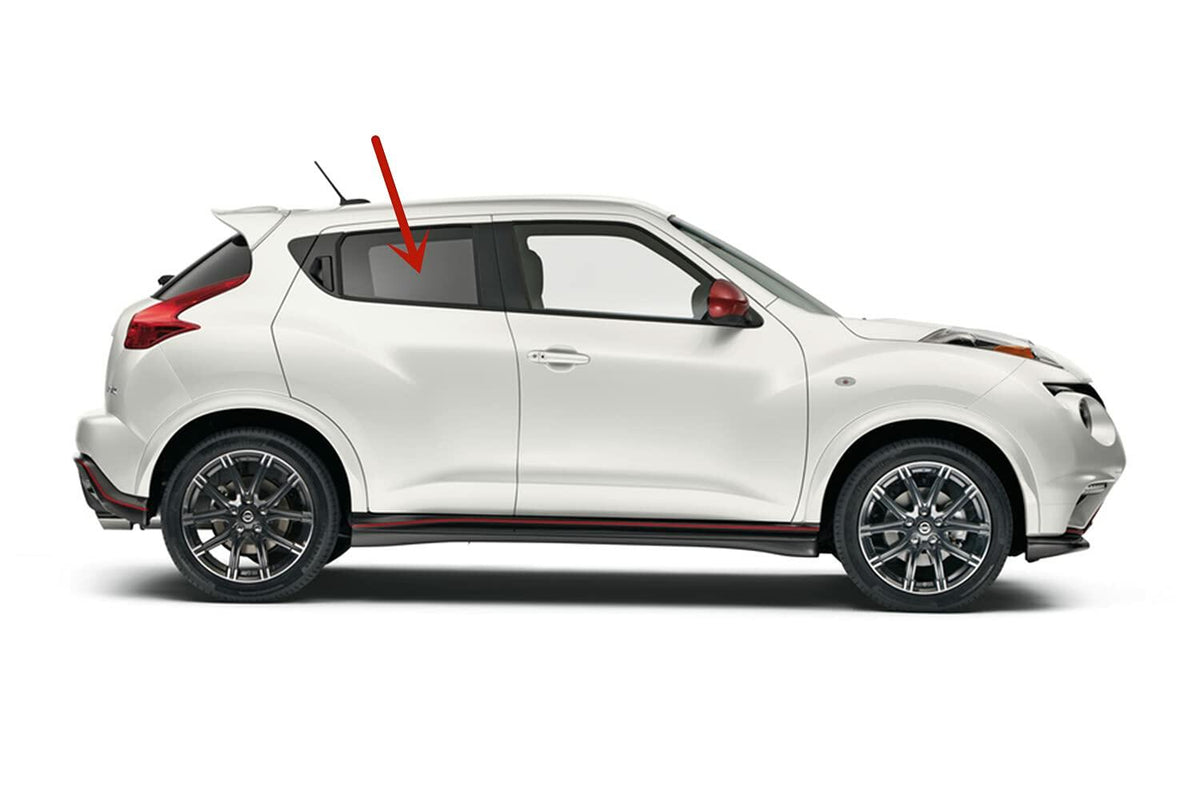 Passenger Right Side Rear Door Window Door Glass Compatible with Nissan Juke 2011-2017 Models