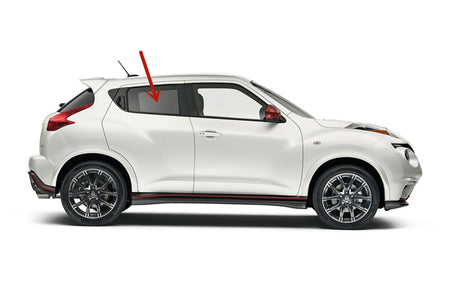 Passenger Right Side Rear Door Window Door Glass Compatible with Nissan Juke 2011-2017 Models